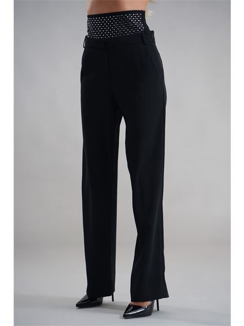 Pantalone con strass Simona Corsellini | A25CEPA10201NERO